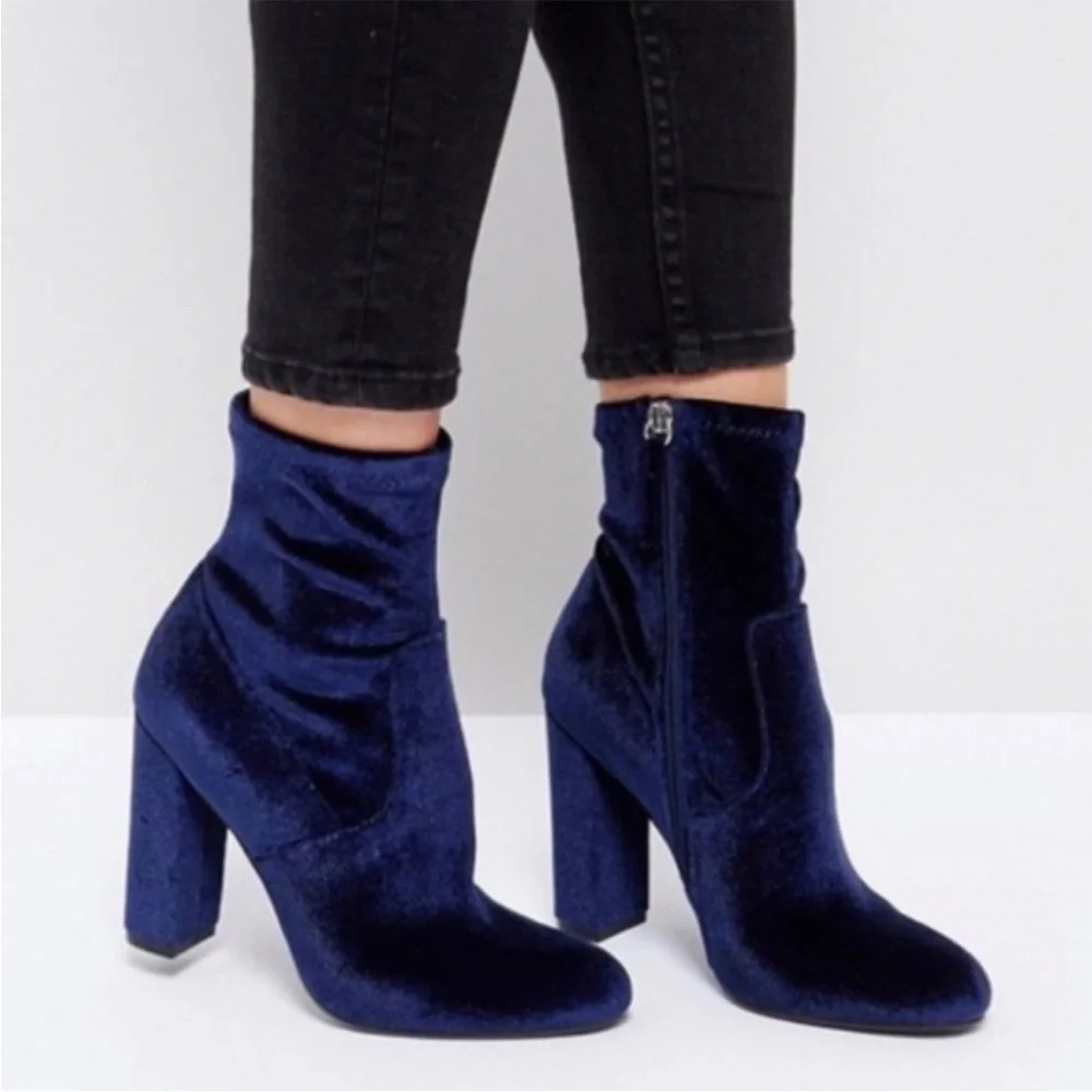 Steve Madden Blue Velvet Ankle Bootie - Picture 6 of 6